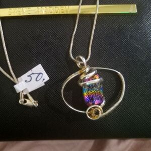 Handmade hand-blown glass necklace